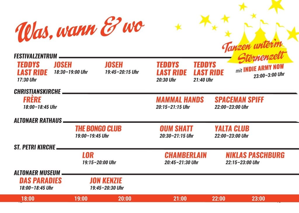 Altonale Pop Nacht Timetable