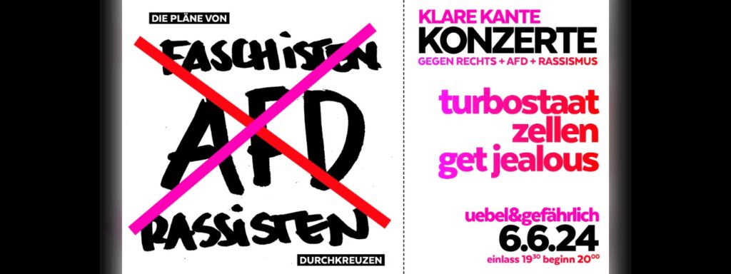 Mit Turbostaat, Zellen und Gel Jealous Gegen Rechts + AFD + Rassismus
